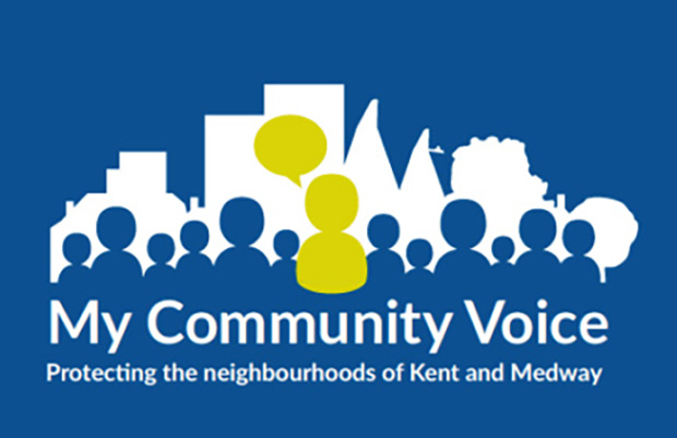 My Community Voice logo - protecting the neighbourhoods of Kent and Medway