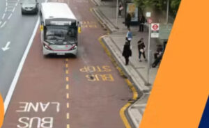 A bus in a bus lane