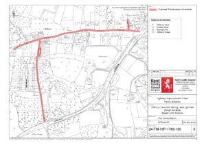 Oldbury Lane, Spring Lane, Cobs Close, Ightham 20mph Extents map