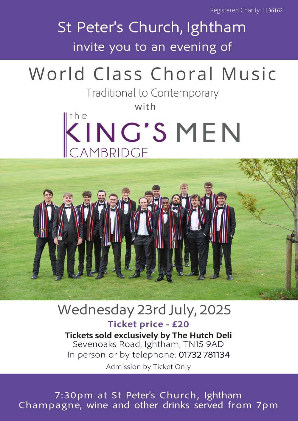 The Kings Men Choral Music Wed 23rd July - St Peter's Church, Ightham